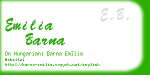emilia barna business card